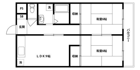 YD千代田(2LDK/3階)の間取り写真