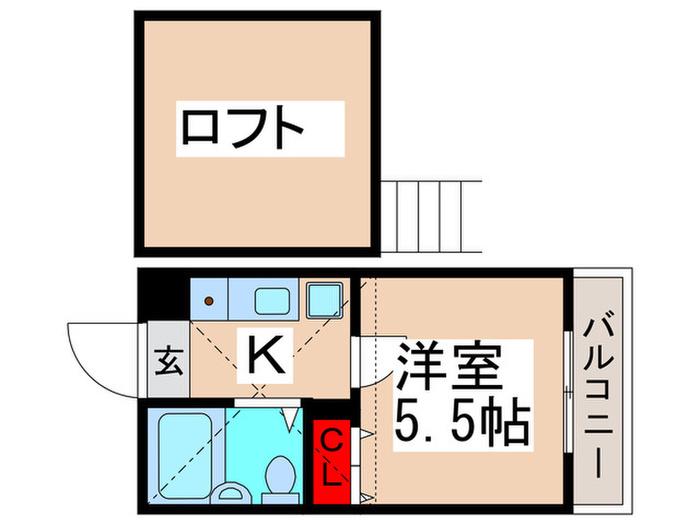 カーサフロール西船(1K/1階)の間取り写真