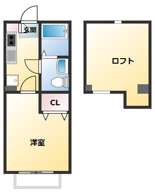 BELLAVISTA弥生台(1K/1階)の間取り写真