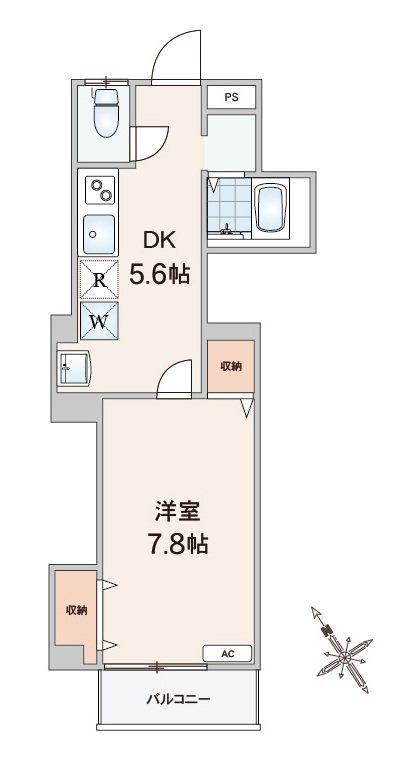 コーポラス鹿浜(1DK/3階)の間取り写真