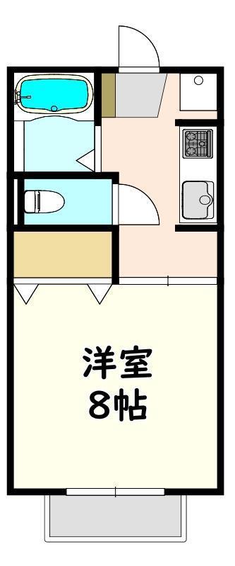 ルミエール翔(1K/1階)の間取り写真