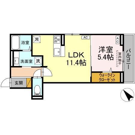 D-SOLACE幕張本郷2丁目(1LDK/2階)の間取り写真