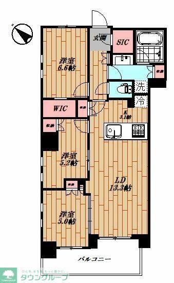 ドレッセ新横浜(3LDK/2階)の間取り写真