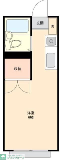 ハウスヒラガタ(ワンルーム/1階)の間取り写真