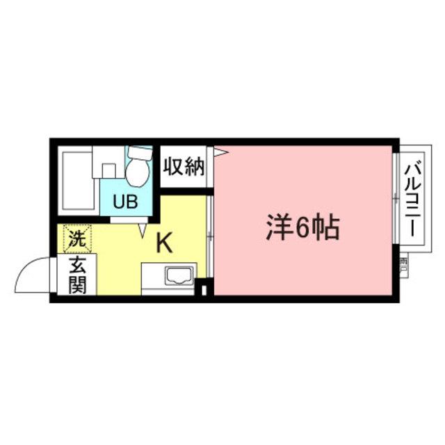シティハイムエスポワール(1K/2階)の間取り写真