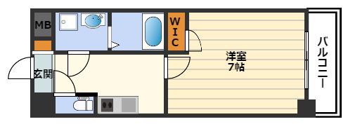 LA DOUCEUR西天満(1K/6階)の間取り写真