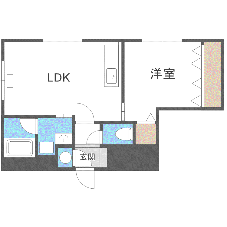 クレッシェンド・エヌズ6(1LDK/3階)の間取り写真