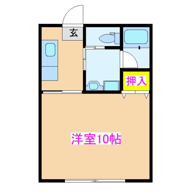 カピーレ西原(1K/3階)の間取り写真