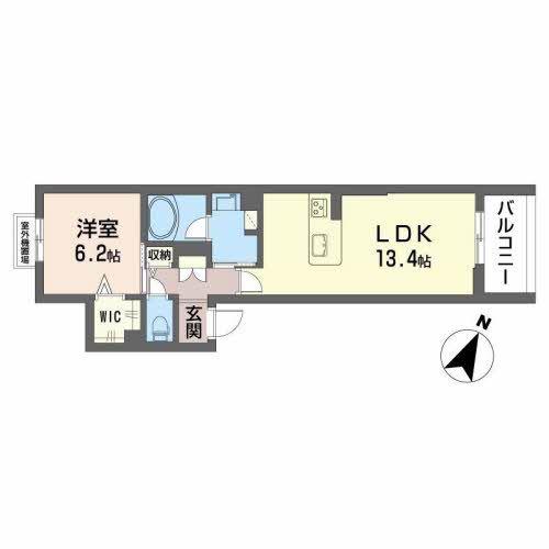 FAMS稲川(1LDK/4階)の間取り写真