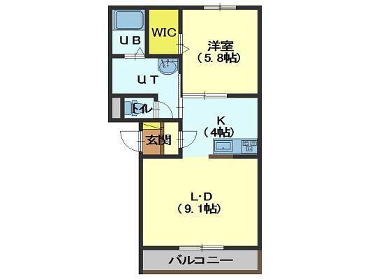 メゾンカメリア(1LDK/3階)の間取り写真