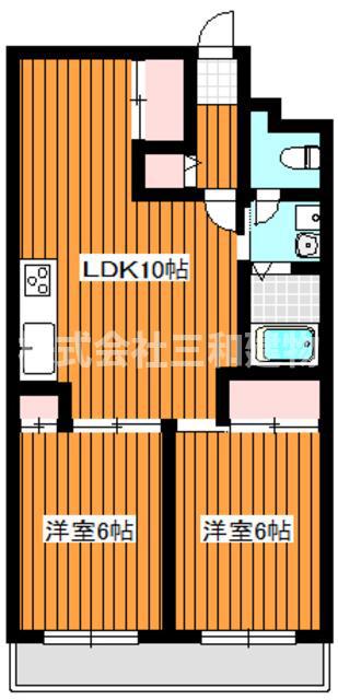 ウエストヒルズ21(2LDK/7階)の間取り写真