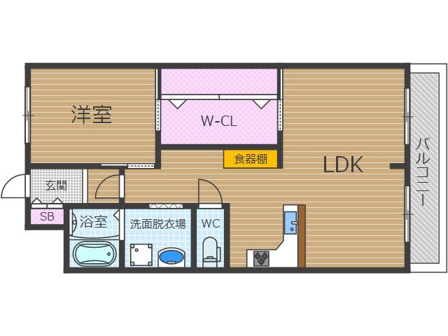 第2マンション南茨木(1LDK/7階)の間取り写真