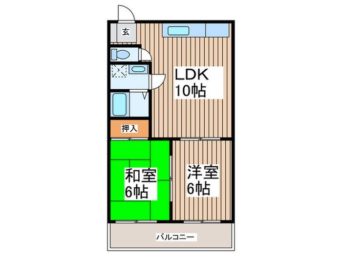 イーストサイドSTマンション(2LDK/3階)の間取り写真