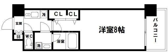 エスライズ本町東(1K/10階)の間取り写真