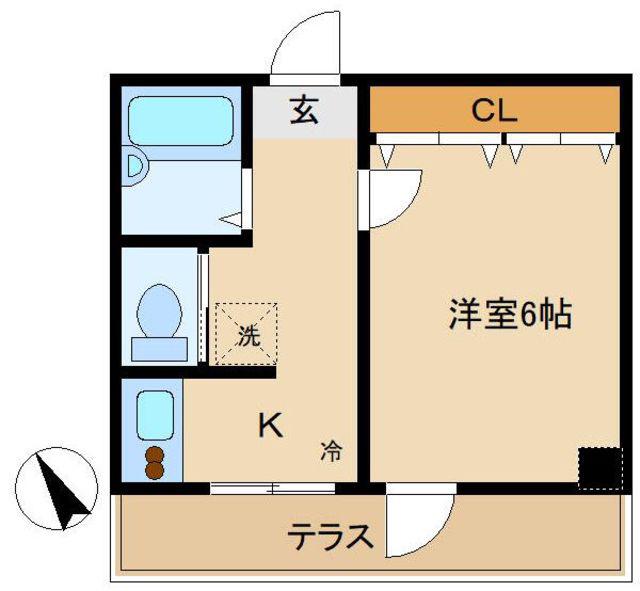第38シンエイビル(1K/1階)の間取り写真