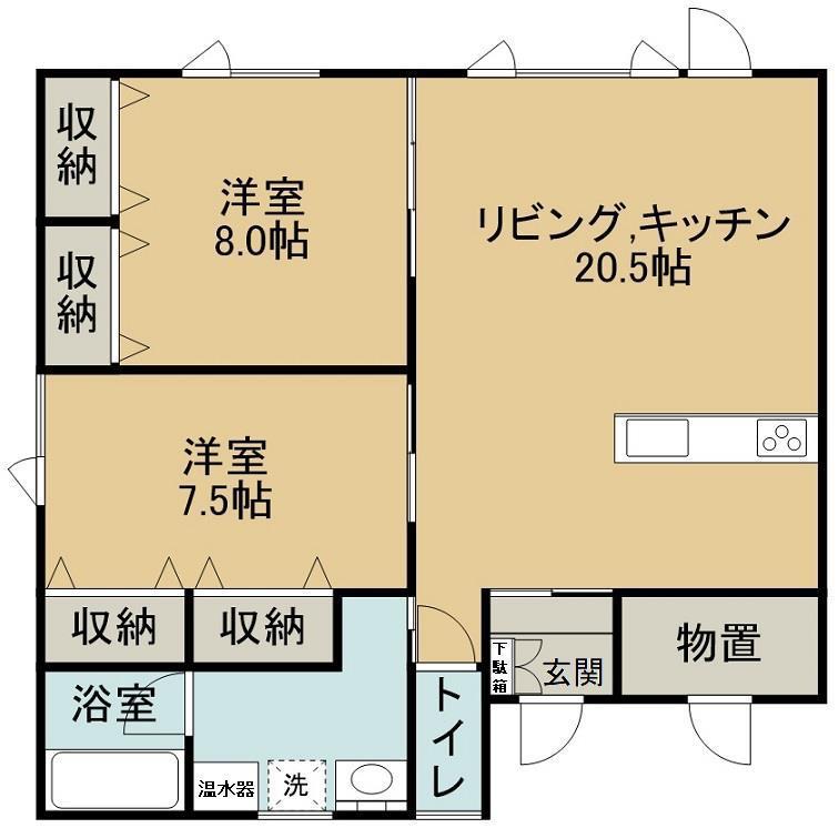 アルファX(2LDK/2階)の間取り写真