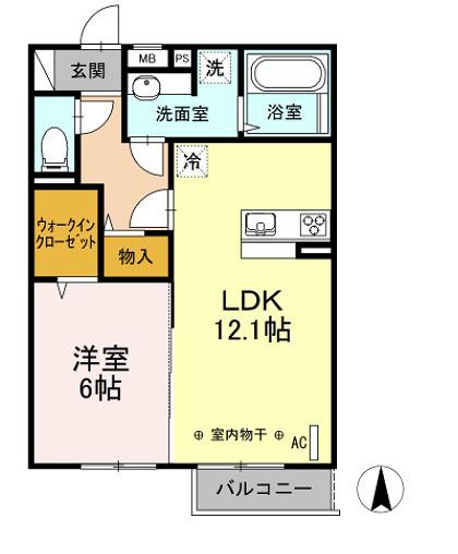 LSY45(1LDK/2階)の間取り写真