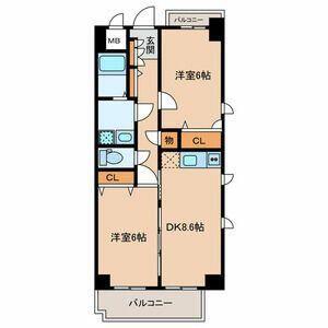 雅ビル(2DK/6階)の間取り写真