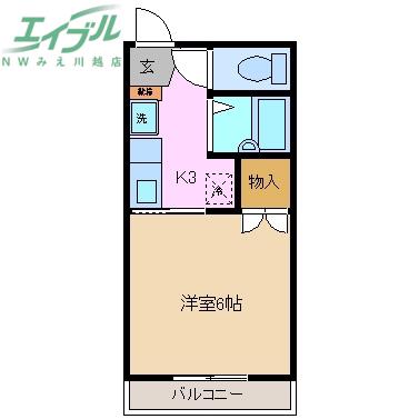 SURPLUSコスモス(1K/1階)の間取り写真