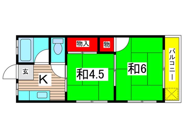 ハイツ大和田(2K/3階)の間取り写真