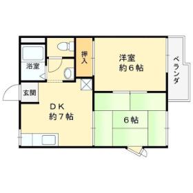 アビィロード枚岡C棟(2DK/2階)の間取り写真