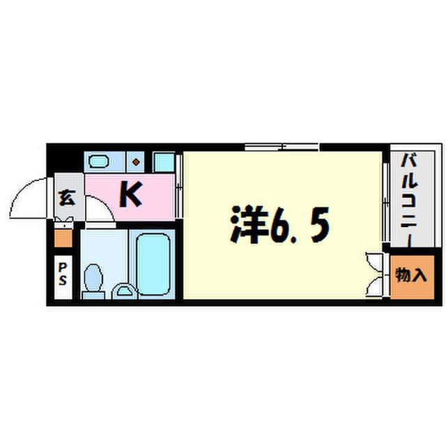 ハイム園田 西棟(1K/3階)の間取り写真