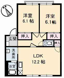 グリーングラス A棟(2LDK/2階)の間取り写真