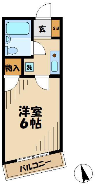 第6メゾン中澤(1K/2階)の間取り写真