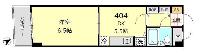 日興パレス羽田PARTII(1DK/4階)の間取り写真