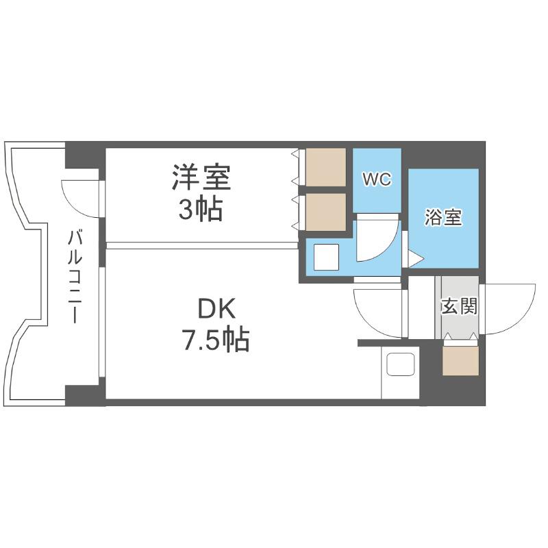札幌ビオス館(1DK/7階)の間取り写真