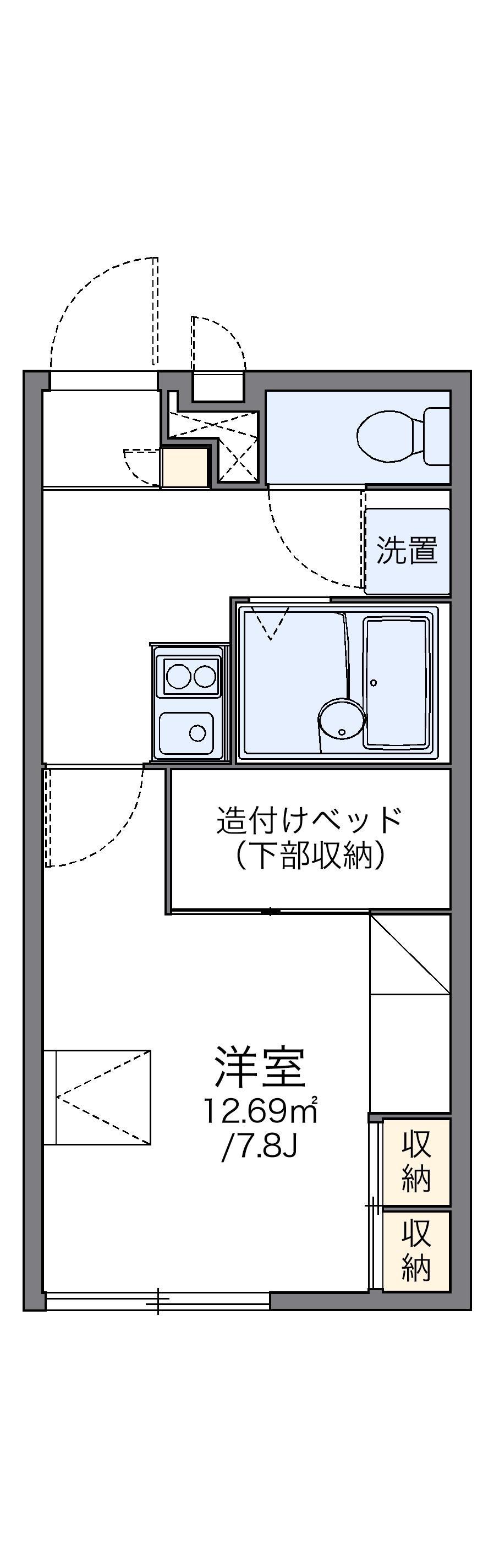 レオパレスK南片江(1K/1階)の間取り写真