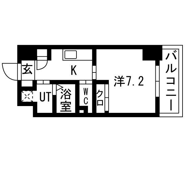THE LOUNGE LINEAR GATE(1K/8階)の間取り写真