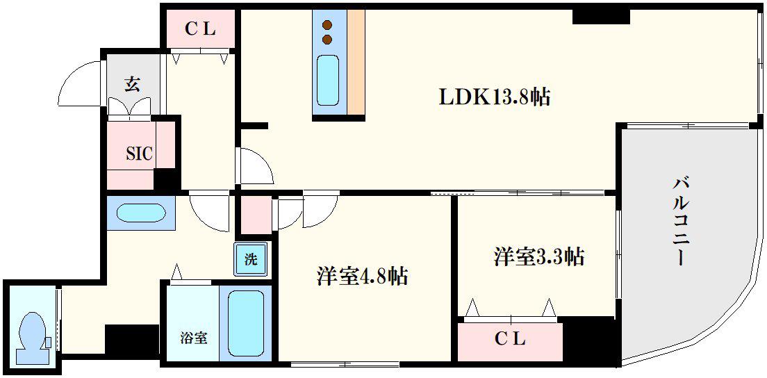 レジディア堺筋本町プレイス(1SLDK/10階)の間取り写真