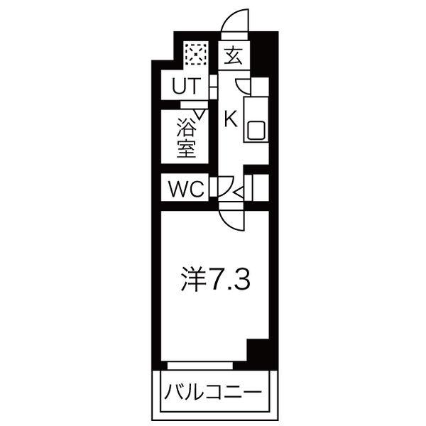 エンゼルハイム東町(1K/5階)の間取り写真
