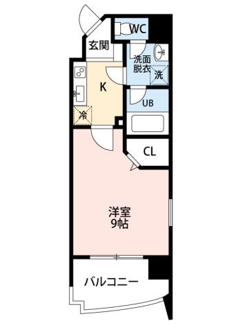 ライフメント堺町II(1K/10階)の間取り写真