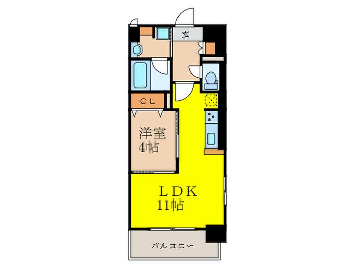 江坂 和(1LDK/6階)の間取り写真
