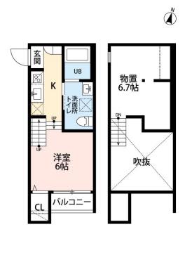 マーベラス(ワンルーム/2階)の間取り写真