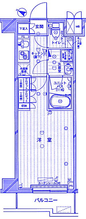 ルーブル川崎上平間弐番館(1K/6階)の間取り写真