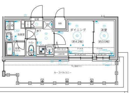 LE A横濱上星川(1DK/5階)の間取り写真