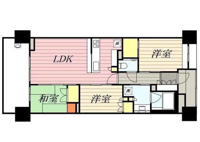 ザ・パークハウス桜坂サンリヤン(3LDK/4階)の間取り写真