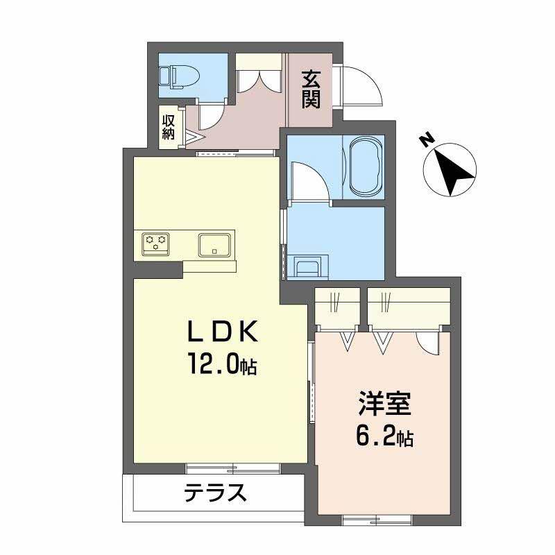 シャーメゾン ミモザ(1LDK/1階)の間取り写真