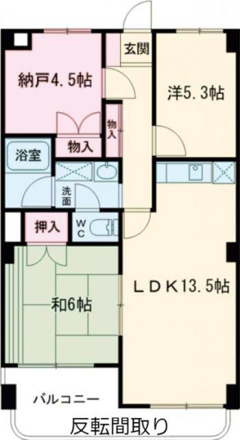ハイツかすみ野II(3LDK/5階)の間取り写真