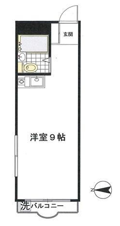 Kメーナー(ワンルーム/2階)の間取り写真