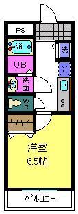 シャンティー泉佐野(1K/2階)の間取り写真
