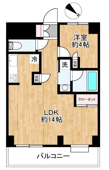 シーアイマンション根津弥生坂(1LDK/6階)の間取り写真