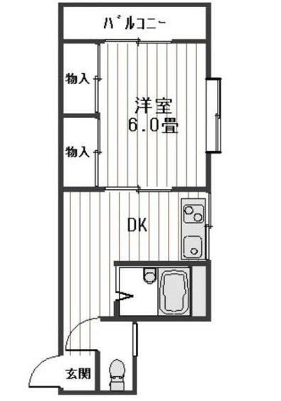 NTビル(1DK/3階)の間取り写真