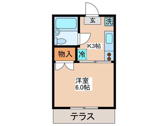 パインヒルハイム(1K/1階)の間取り写真