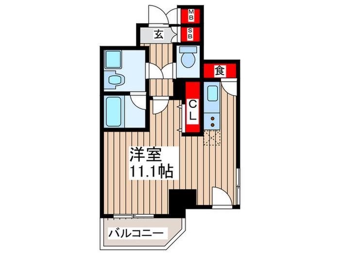 SYMPHONY(ワンルーム/9階)の間取り写真