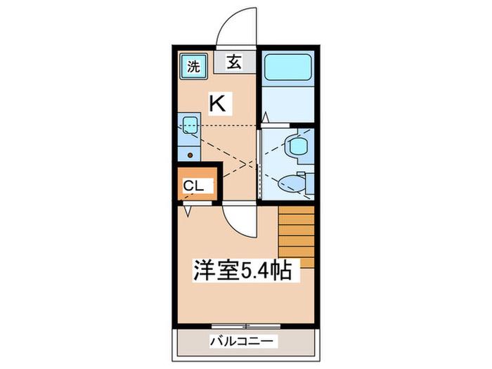 シティハイムTAMA(1K/2階)の間取り写真