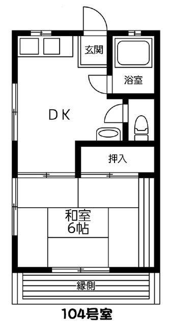 スターハイツ(1DK/1階)の間取り写真